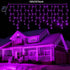 Taoushuleng 96 16 8 Solar LED Icicle String Lights, LED Waterproof Christmas Lamp with Drops, Lighting Modes, Hanging