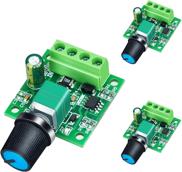 3 Pack PWM Low Voltage DC Motor Speed Controller, 1.8V 3V 5V 6V 12V 2A