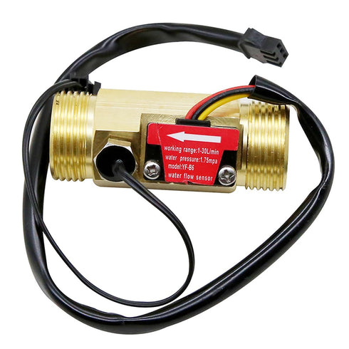 G3/4" Male Thread Brass Water Flow Sensor Switch, Hall Effect Liquid Flowmeter Fluidmeter Counter, 1-30L/Min