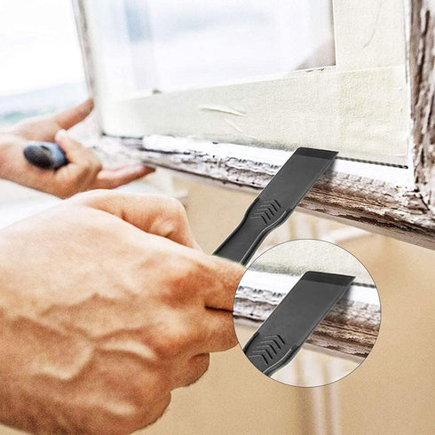 Plastic Putty Knife Set Plastic Putty Knives Flexible Paint Scrapers Tool Flexible Scraper Set Plastering Tool Filling Knife Set for Patching,Spackling,Wallpaper (Black, 5 Pcs) by Glosoni