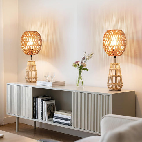 Small Lamp Shades For Table Lamps Hanging Light Boho Lamp Shades Wicker Lamp Shade for Floor Lamps, Rattan Lampshade