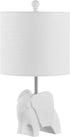 17.5" Bulb (JYL1143D) JONATHAN Y White Elephant Kids Table Lamp, Whimsical Resin Bedside Lamp with White Linen Drum