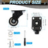 1.5" 4 Pack 396Lbs 360 PATIKIL Swivel Caster Wheels, Silent Plate Casters Load Capacity with Mounting Tools