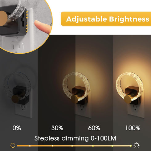 2 Pack 3000K 0-100LM L LOHAS LED Night Lights Plug into Wall, Plug in Night Lights with Light Sensor, Soft White