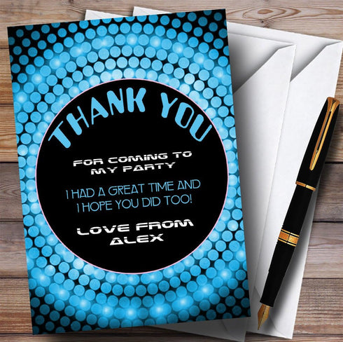 The Card Zoo Blue Disco Ball Party Thank You Cards