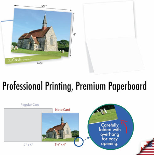 The Best Card Company - 10 Blank Note Cards Boxed (4 x 5.12 Inch) - Assorted Architecture All Occasion Cards