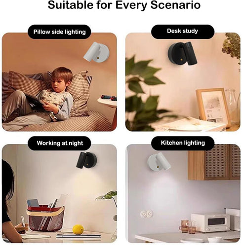 Yinhamnl 360 Spot Lights Indoor, Rechargeable Plant Spotlight Indoor, Rotate Wireless LED Uplighting, Battery Powered
