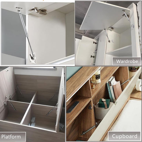 LLJJLXZCD 2-Piece Lift Bracket 150N/33Ibs, Air Strut, Cabinet Hinge, Toy Box Hinge