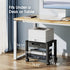 HUANUO Printer Stand with Cable Management, Storage Drawer, Locking Wheels, 14.1-inch Maximum Height Printer Cart