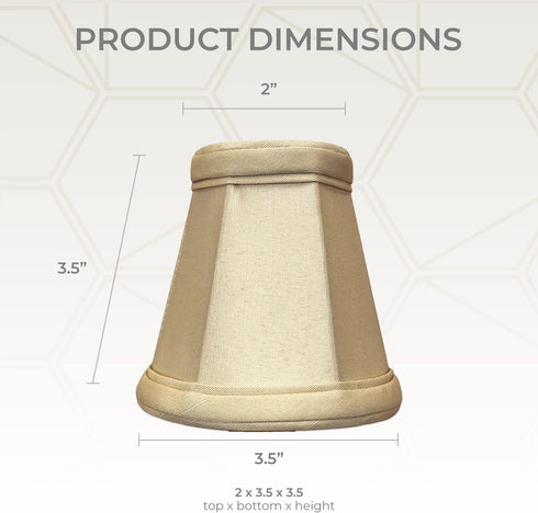 Fitter,CS-101BG, 2 3.5 3.5 Royal Designs, Inc. Empire Chandelier Shade with Flame Clip Beige, x x