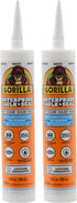 Gorilla Waterproof Caulk & Seal, 100% Silicone Sealant, All Purpose, White, 10oz Cartridge, Pack of 2