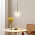 6" 1-Light Mini Glass Bubble Chandelier Light Fixture Gold, Clear Globe Glass Pendant Lighting Ball Chandeliers