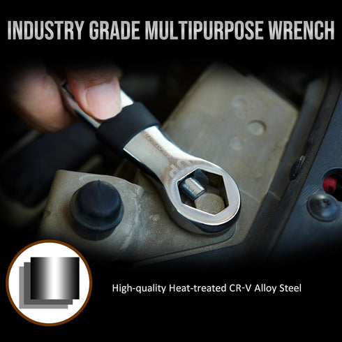Lichamp Universal EDC Pocket Wrench, Multi 23 Sizes from 1/4 to 3/4 inch and 7mm to 19mm
