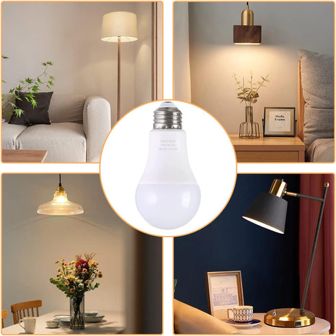 A19 LED Light Bulbs with Remote Control, 1100LM, 12W (80W Equivalent), Stepless Dimmable 3000K-6000K, 2 Bulb & 1 Remote
