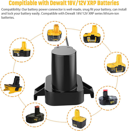 Power Wheel Adapter with Fuse & Switch, Secure Battery Adapter for Dewalt 18V XRP Lithium Battery