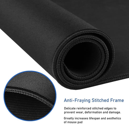 Gaming Mouse Pad, Large Desk Mouse Pad with Stitched Edges, Durable Non-Slip Natural Rubber Base, Waterproof for