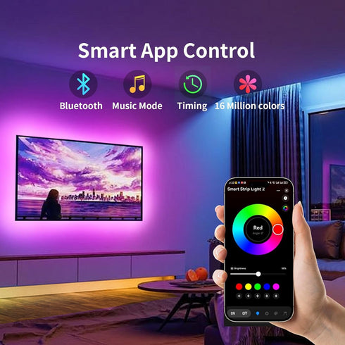 16.5ft 45-75 Inch KSIPZE LED Lights for TV, TV led Backlight for TVs RGB TV Backlight Behind Music Sync Smart APP