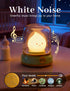 Dimmable Cozy Cute Smiley Night Light with White Noise, Vintage Flickering Flame Lamp, USB Rechargeable Sleep Timer