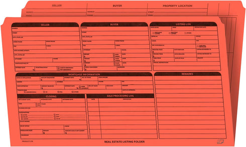 NextDayLabels Real Estate Listing Folder, Pre-Printed Durable Card Stock with Closing Checklist (Orange, Legal Size |