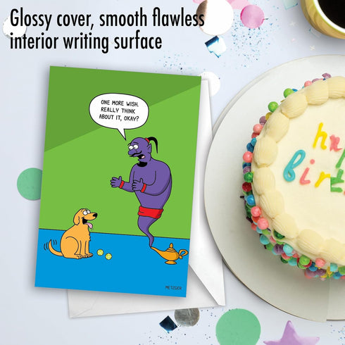 NobleWorks - 1 Funny Animal Birthday Card, Pet Cat and Dog Humor, Birthday Notecard with Envelope
