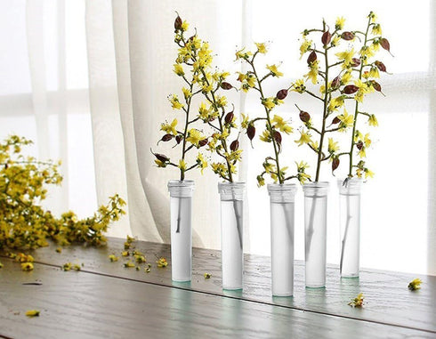 40-Pack Plastic Floral Water Tubes - Clear Florist-Grade Stem Holders for Hydration, Flower Arrangements Supplies