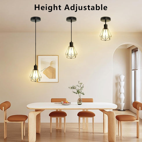 1.2m E26 Hallway-1 Pack LTBLIGHT Black Pendant Light, Modern Single Pendant Light Fixture with Cord, Metal Hanging
