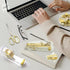 UPIHO Gold Desk Accessories Set - Stapler, Tape Dispenser, Scissors, and Sticky Notes for Office Clerks