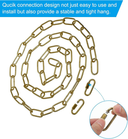 6ft PATIKIL Lighting Hanging Chain, Metal Looping Chain with Quick Link Screw Lock Connectors for Hanging Plant Pendant