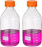PATIKIL 2 Pack Reagent Media Storage Bottles, 1000ml Borosilicate Glass Round Bottles with Orange GL32 Screw Cap