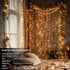 300 9.8ft9.8ft echosari LED Curtain Lights Battery Operated, Hanging Light with Remote Timer Fairy Curtain Lights