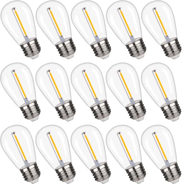 S14 Replacement LED Light Bulbs, Shatterproof & Waterproof 1W S14 LED Bulbs,