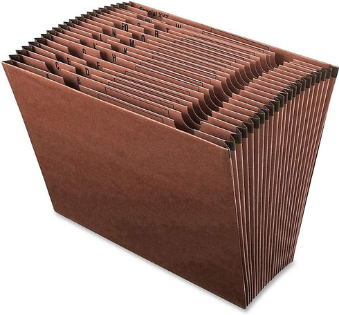 Pendaflex ER17A Earthwise Leather-Look Expanding File, Open Top, A-Z Index, 12 x 10, Red