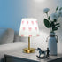 Kcldeci Bedside Table Lamp for Bedroom, Pink Bows Pink Dot Farmhouse Desk Lamps for Nightstand with Fabric Shade
