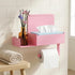 Zzaki Pink Toilet Paper Holder with Shelf & Storage Wall Mount Adhesive or