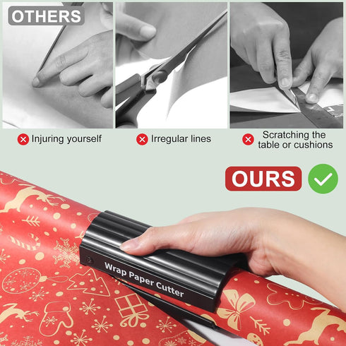 WAMTHUS Wrapping Paper Cutter, Christmas Gift Wrapping Paper Cutter/Kraft Craft Paper Roll Sliding Wrapping Paper