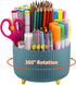 Marbrasse Desk Organizer, 360-Degree Rotating Pen Holder for Desk, 5 Compartments Pencil Organizer, Art Supply Storage