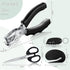 Black Desk Accessory Kit, Includes Desktop Stapler, Stapler Remover, Hole Punch, Tape Dispenser, Scissors (7 Pcs)