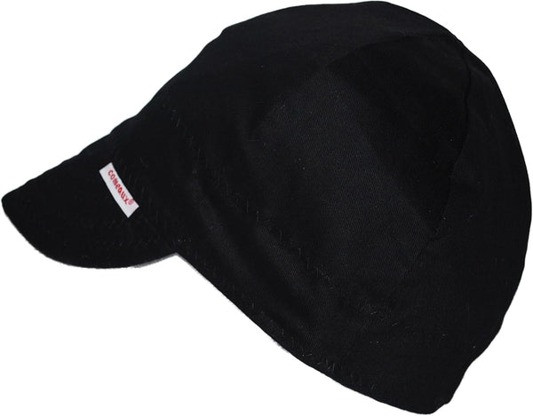 Comeaux Caps Single Sided Solid Black Welding Hat Size 7 5/8