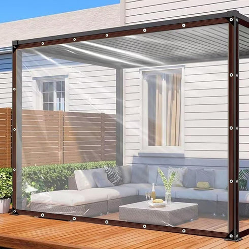 Clear Tarp - Heavy Duty Waterproof 8x12FT Plastic Tarps with Grommets Clear