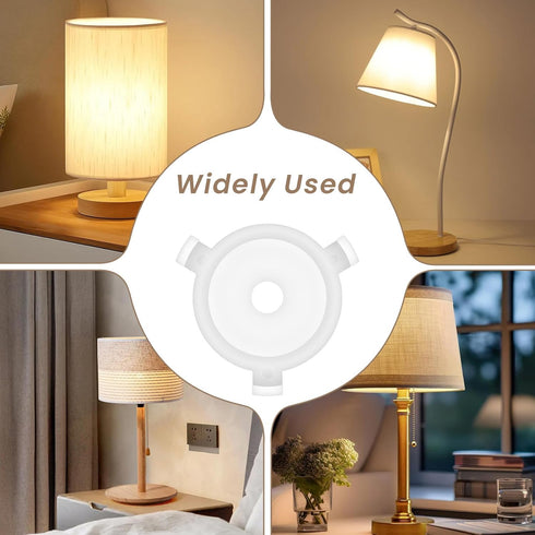 Dplolng 10 Ring,E27 3/7" Pcs Lamp Shade Adapter to Light Shade Replacement Washer Adapter White Plastic Lampshade