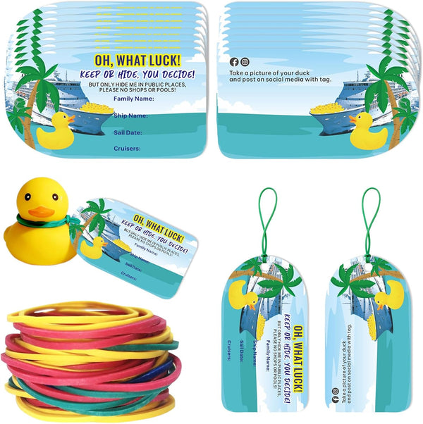 Dinggaogao 50 Pieces Duck Tags, Ducking Game Cards,Cruising Rubber Duck Tagsfor Ducks 50