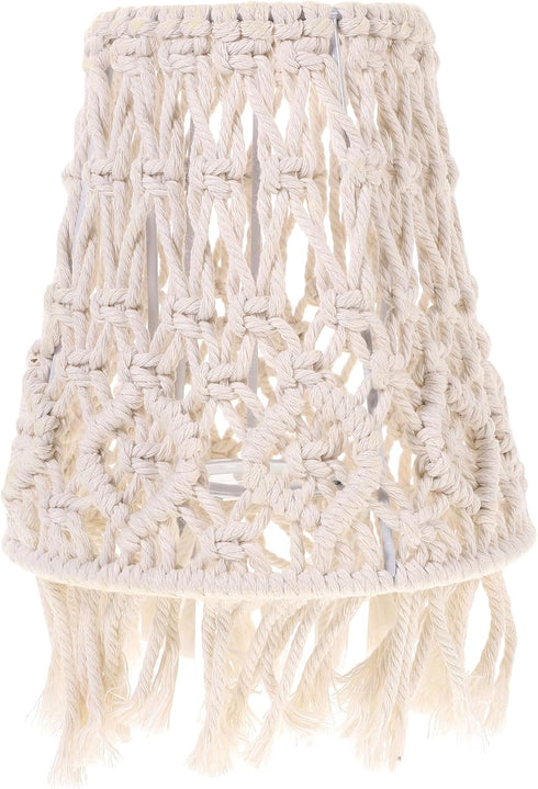 Boho Lampshade Table Lampshade Macrame Decor Woven Light Shade Desk Chandelier Shades