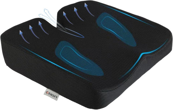 Memory Foam Seat Cushions Coccyx Pad Thicken Widen Strong Support and Comfort
