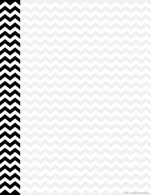 Barker Creek Designer Computer Paper, Black Chevron, 8.5” x 11”, Decorative Printer Paper, 50 Sheets per Pkg