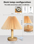 Buroraix 2-Piece Small Table Lamp with Modern Style Wooden Base, Suitable for Bedside Tables in Bedrooms, Living Rooms