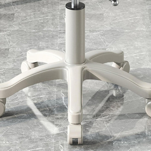 funrautz 360-Degree Armless Height Adjustable Rolling Stool with Wheels, Backless Swivel Chair with Faux Leather