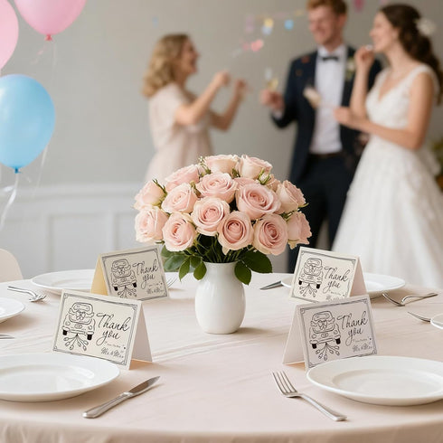 50 Pack Whaline Wedding Thank You Cards Boxed Black The New Mr & Mrs Car Cake Thank You Greeting Note Cards
