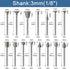 Stone Carving Set Diamond Burr Bits Compatible with Dremel, 30PCS Polishing Kits Rotary Tools Accessories with 1/8’ Shank for Carving, Engraving, Grinding, Stone, Rocks, Jewelry, Glass