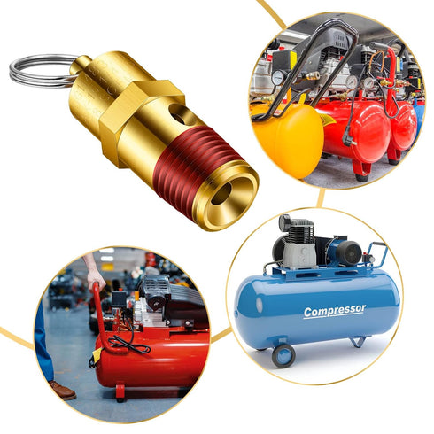 8 Pcs 1/4" Male NPT Pressure Relief Valve Safety Valve Air Compressor Check Valve (200 psi Set Pressure)