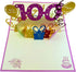 iGifts And Cards Happy 100th Birthday 3D Pop Up Greeting Card, Special Occasion, Celebration for Husband, Wife, Friend
